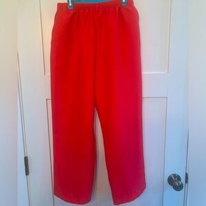 Bright Summer Red- Women’s Petite-Short Dress slacks with pockets.